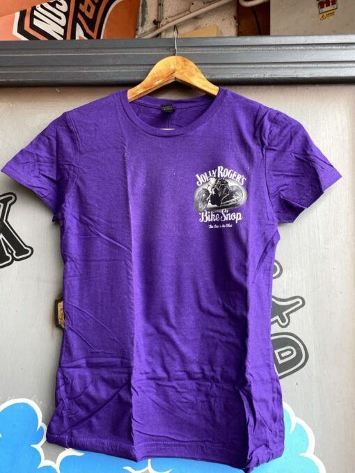 'JOLLY CLASSIC' LADIES T-SHIRT - small front Logo, large back with ROUNDED neck - BSM-WTS003