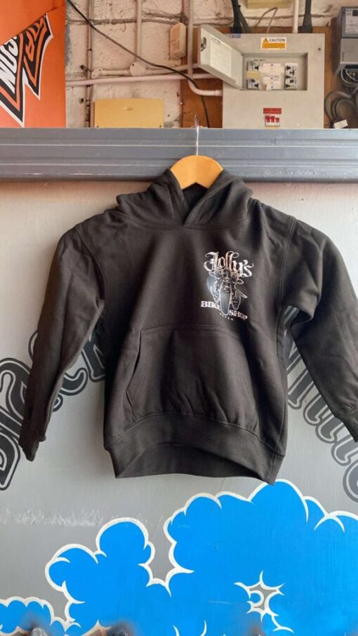 'JOLLY PIRATE BIKER' CHILDREN'S BLACK HOODIE - BSM-CHOOD001