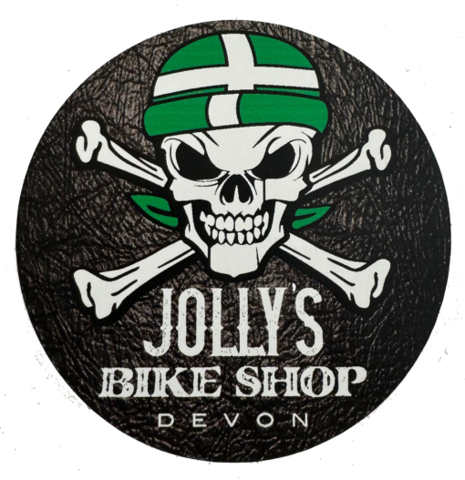 'JOLLY BIKE SHOP' GREEN SKULL AND CROSS BONES STICKER - BSM-ST001