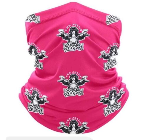 'JOLLY LADIES BIKER' PINK SNOOD- multi small logo - BSM-SN016