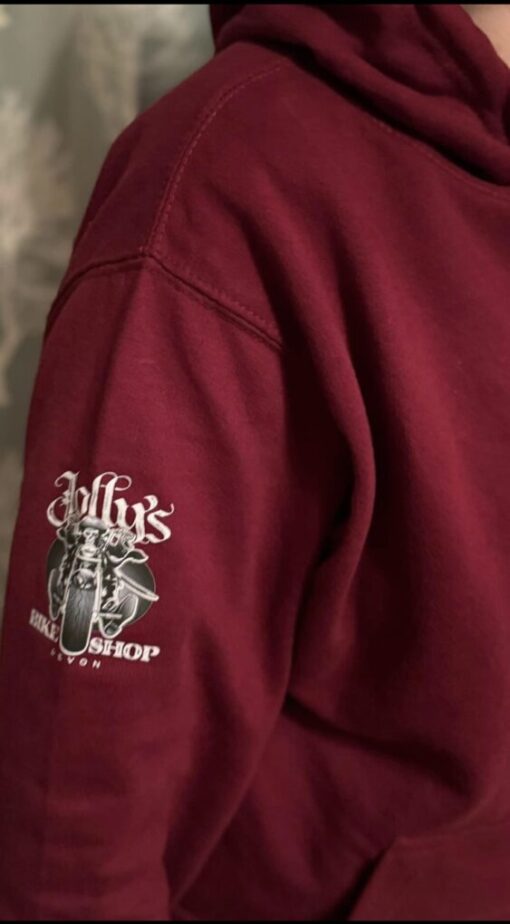 'JOLLY PIRATE BIKER' HOODIE - All Jolly Pirate logo on front/sleeve & large back logo - BSM-HOOD010 - Image 3