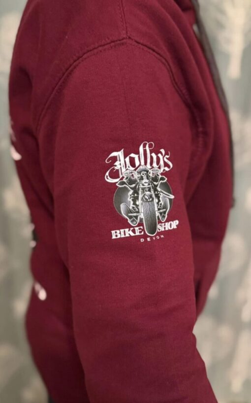 'JOLLY PIRATE BIKER' HOODIE - All Jolly Pirate logo on front/sleeve & large back logo - BSM-HOOD010 - Image 4