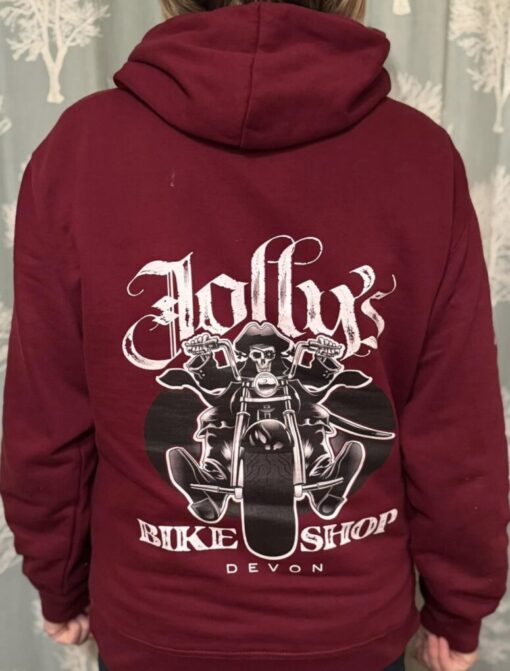 'JOLLY PIRATE BIKER' HOODIE - All Jolly Pirate logo on front/sleeve & large back logo - BSM-HOOD010 - Image 2