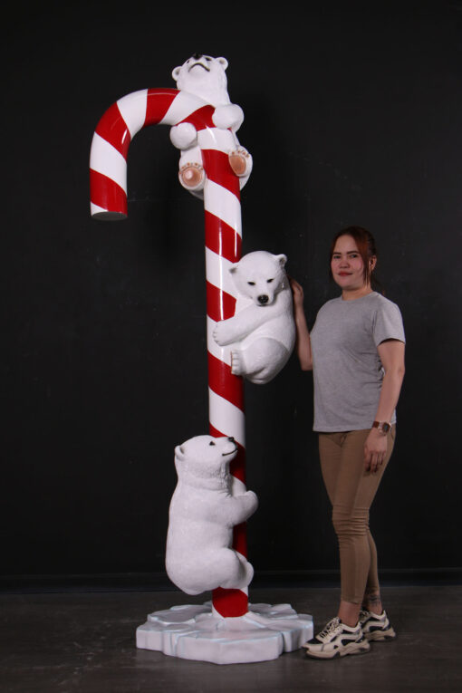 CANDY CANE WITH POLAR BEAR CUBS JR 250046 - Image 2