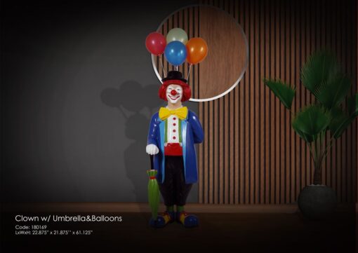 CLOWN WITH UMBRELLA AND BALLOONS JR 180169 - Image 12